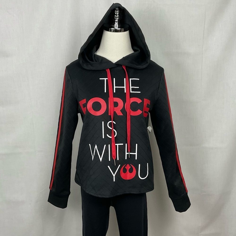 Star Wars Black Hoodie Sweatshirt Disney Parks The Force is With You Sz Small